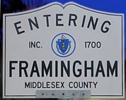 Framingham in Middlesex County, MA